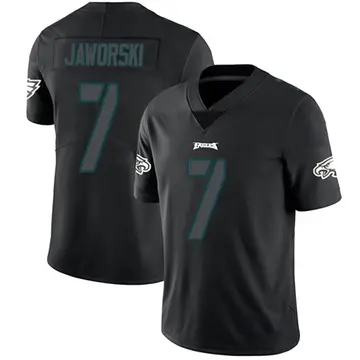 Limited Men's Ron Jaworski Black Alternate Jersey - #7 Football Philadelphia  Eagles 100th Season Vapor Untouchable Size 40/M